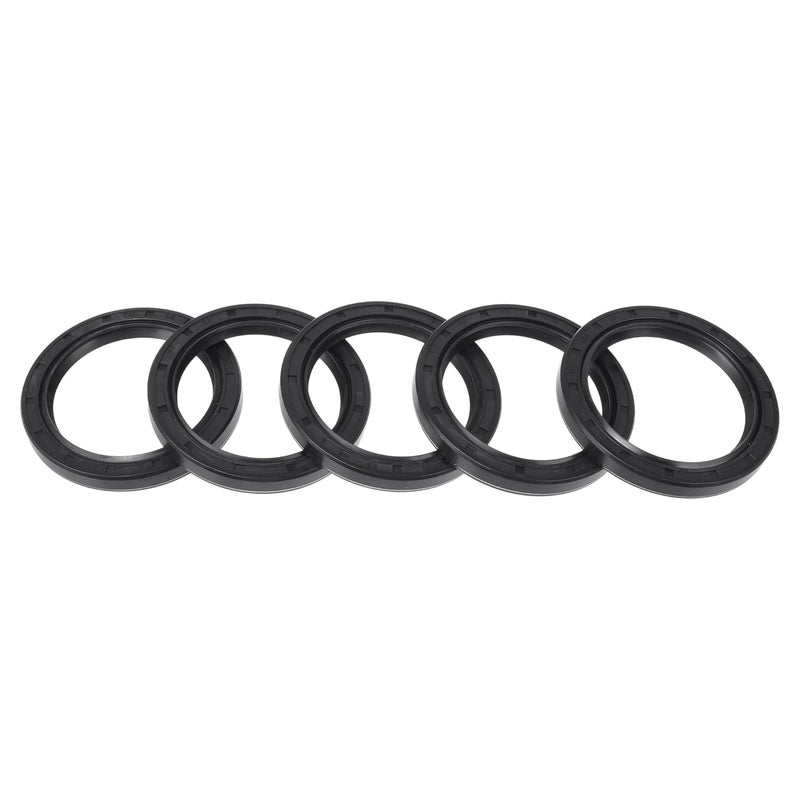 RATCHROLL Universal Oil Seal TC Double Lip W Steel Spring Seal Ring Rotary Shaft Seal 52x68x8mm High Pressure NBR Rubber Black 5 Pcs - Image 1